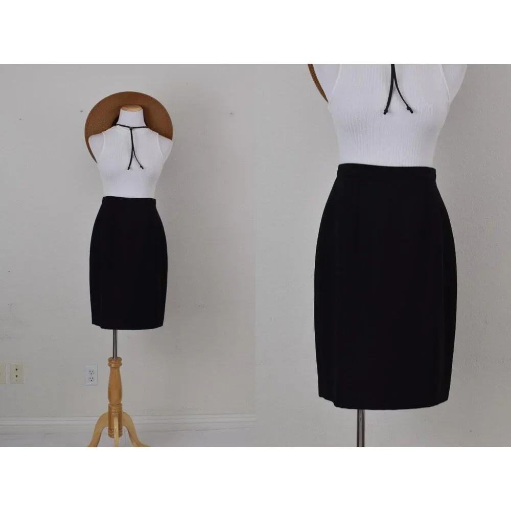 Vintage 90s Black Pencil Skirt size‎ 8P